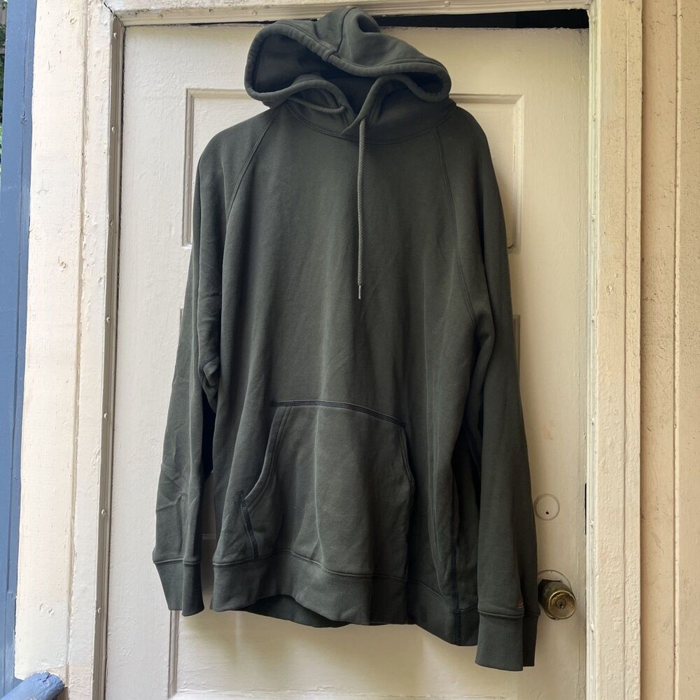 Faherty High Standard Fleece Hoodie Sweater Sz XL Green Walk Running Fitness